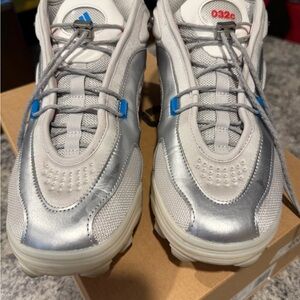 Used Adidas 032c Silver and Gray Sneakers